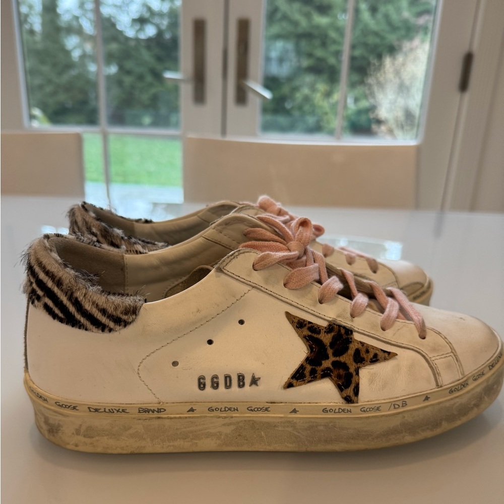 Golden Goose Hi-Star Zebra and Light Pink - Size 39/8.5